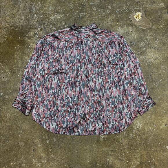 Pari Passu Retro Multicolor Oversized Blouse Button Up Top Women's 6 - Picture 3 of 9